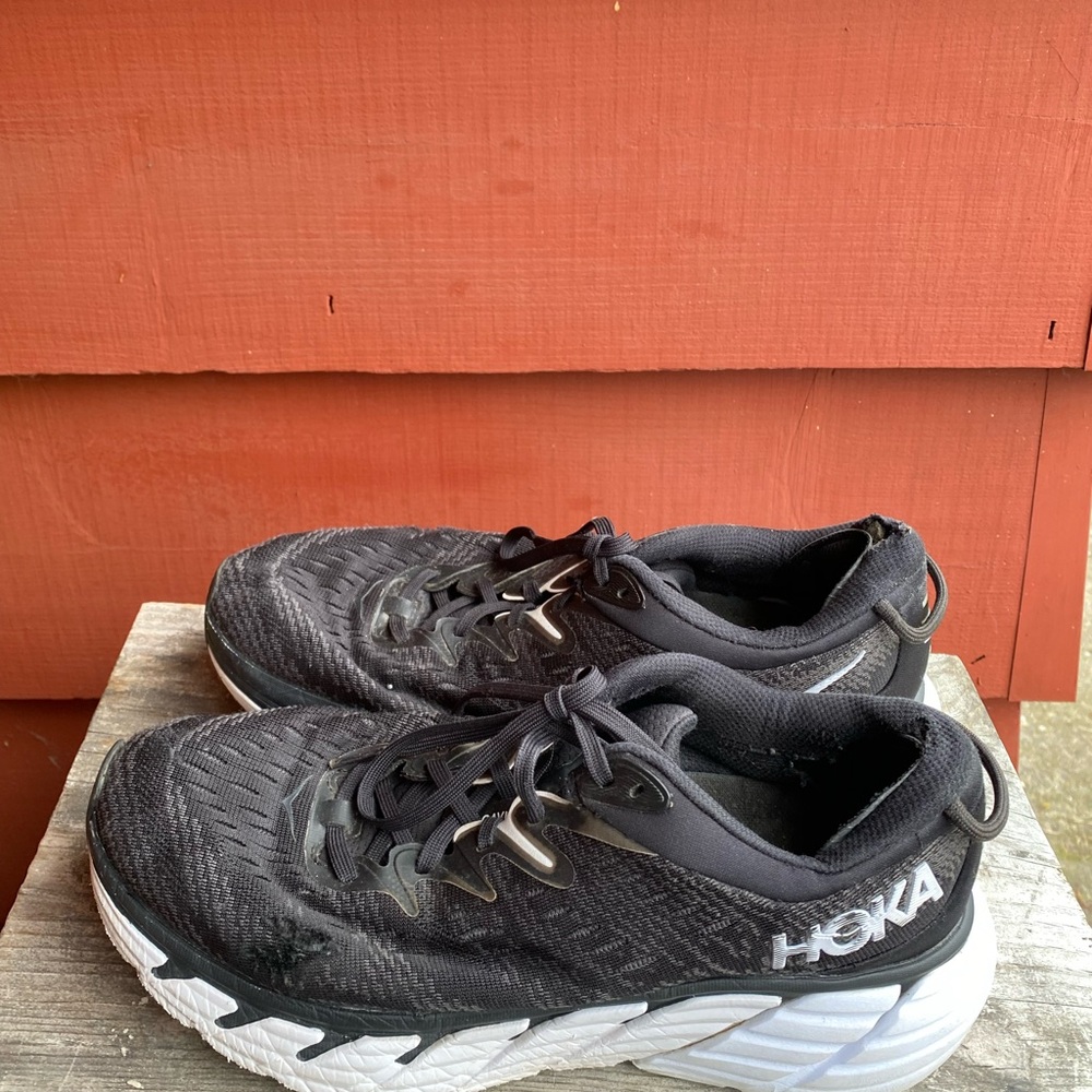 Hoka Gaviota 4 Men’s Cushioned Stability Black Running Shoes Size 8.5D